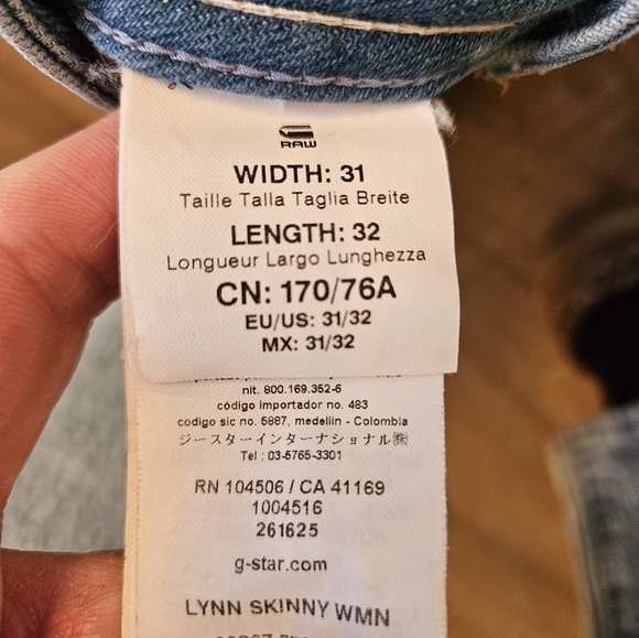 Gstar Lynn Mid Skinny jeans size 31/32 - Picture 3 of 6